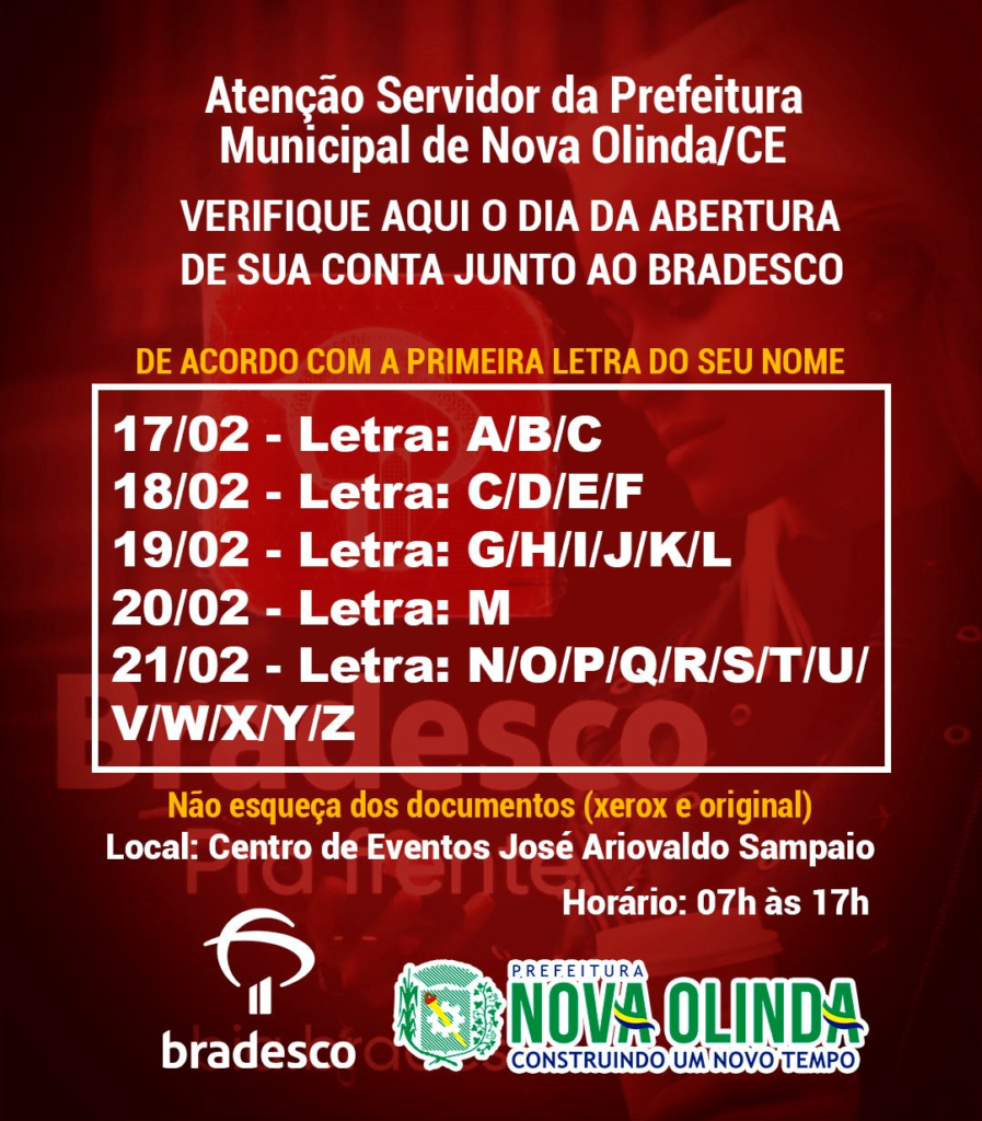 Bradesco fica com a folha de pagamento dos servidores municipais e vai instalar caixas eletrônicos para a movimentação em dinheiro na cidade