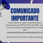 Previ Nova Olinda realiza prova de vida e recadastramento de aposentados e pensionistas da prefeitura municipal